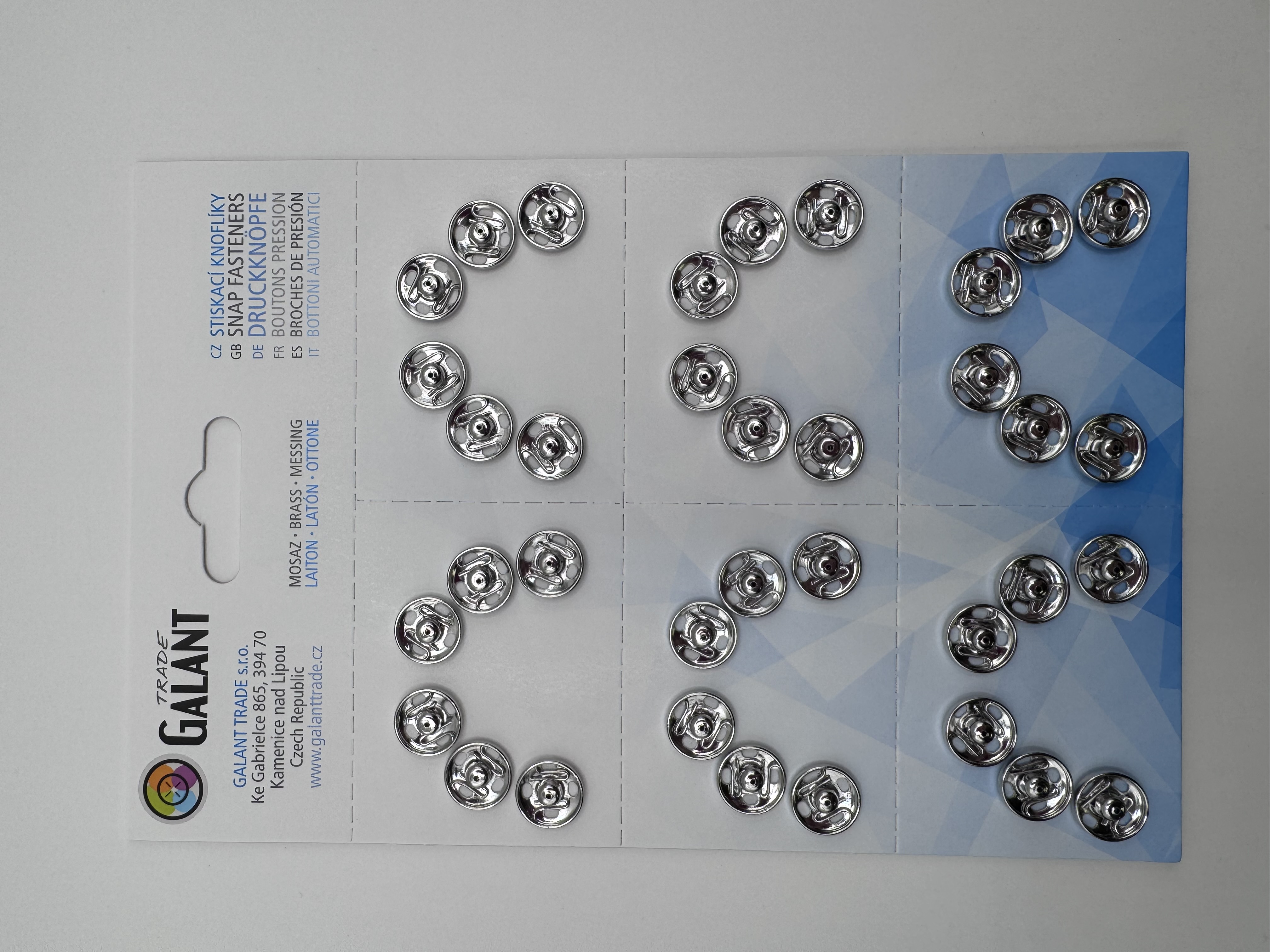 Felvarrható fém patent 12mm nikkel 