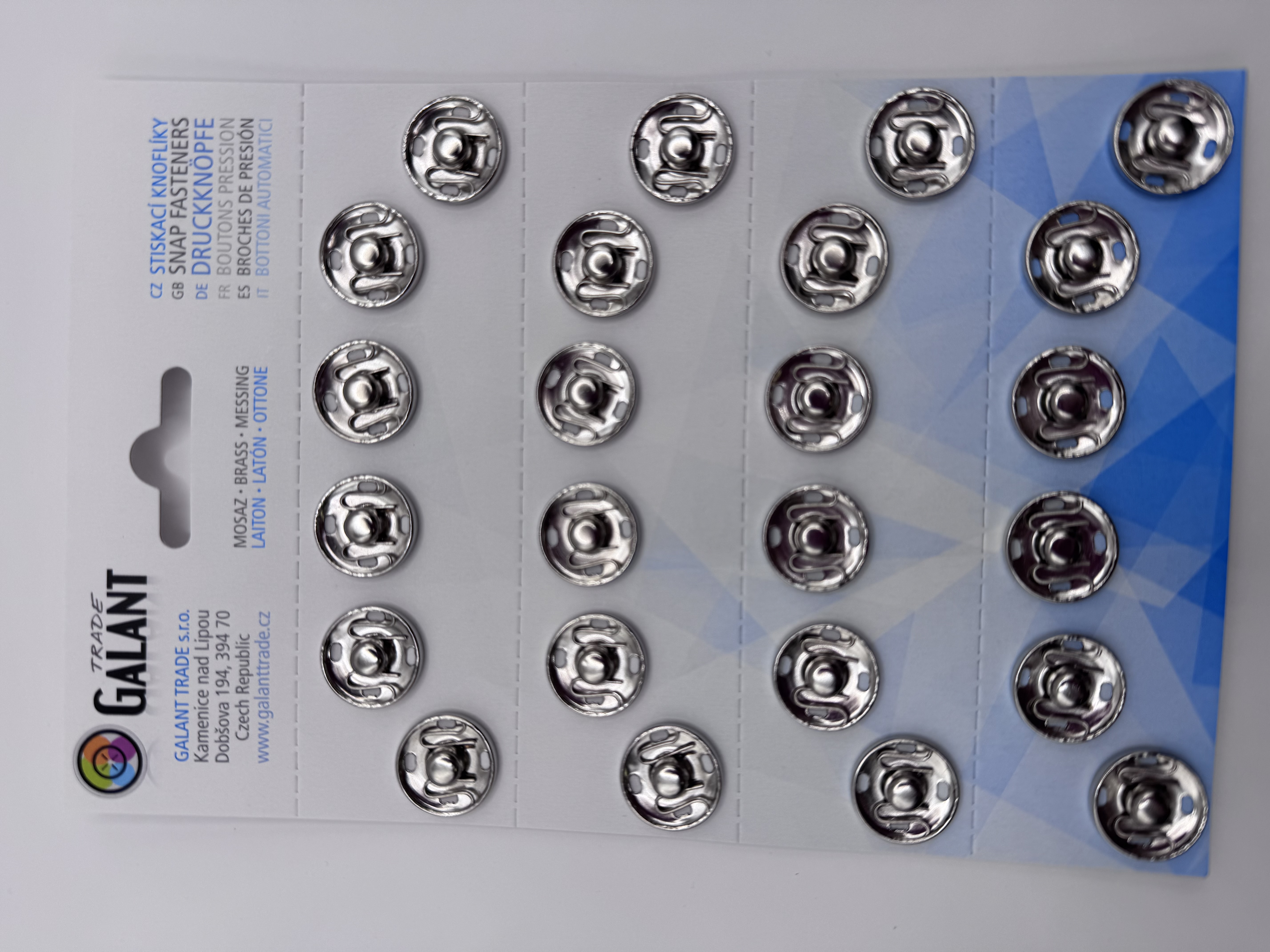 Felvarrható fém patent 17mm nikkel 