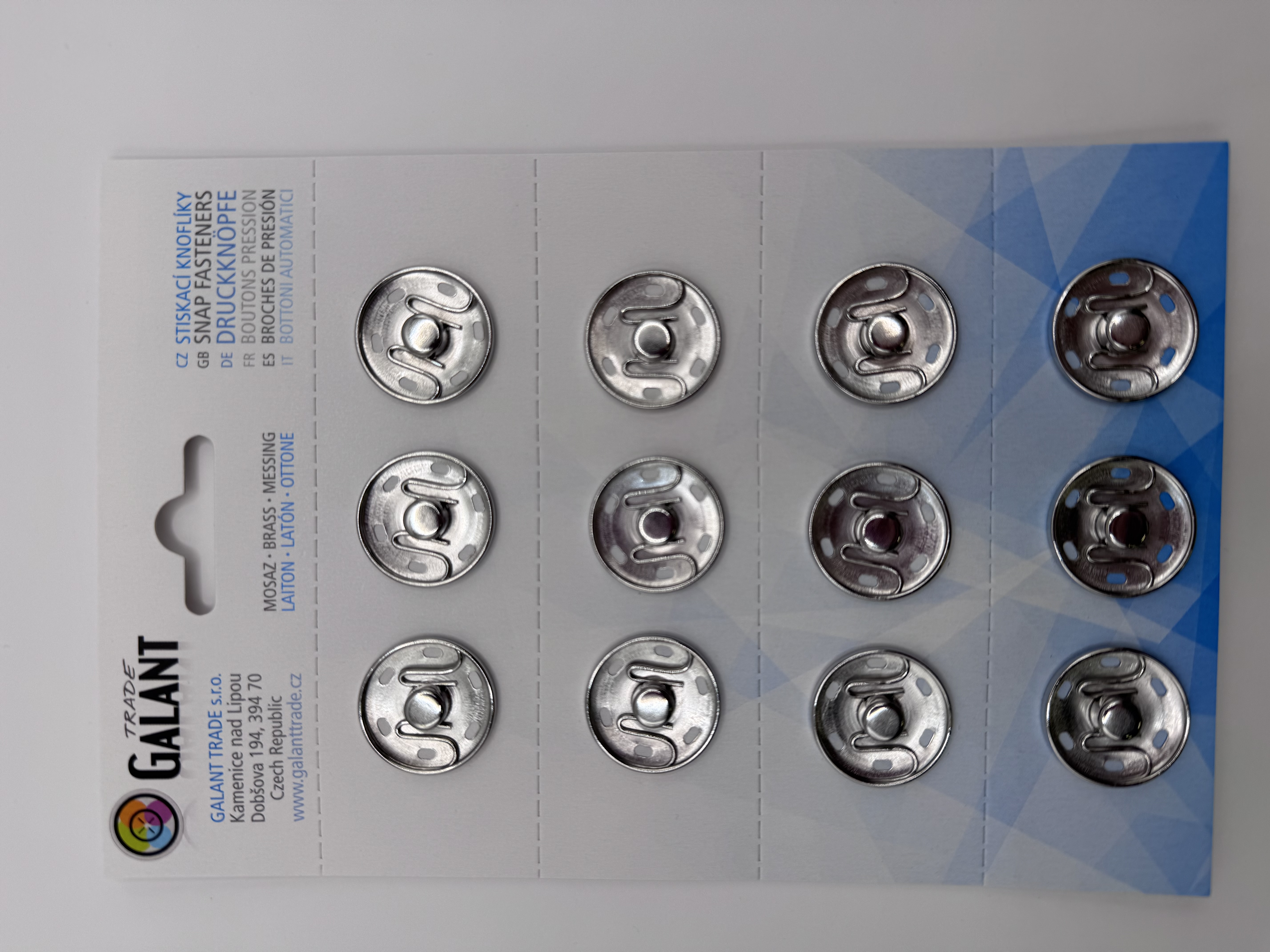 Felvarrható fém patent 23mm nikkel